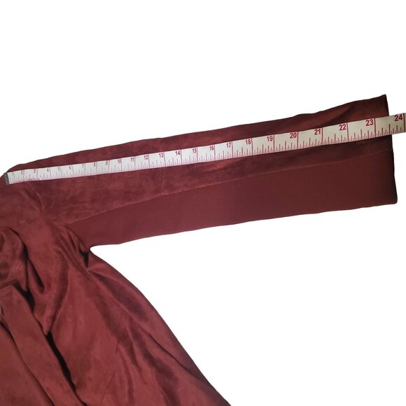 Bb Dakota womens Drape Front Pre Faux Suede Jacket Cherrywood size medium new - Picture 10 of 14